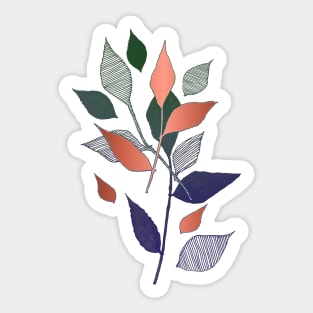 Rose Gold Jewel Tone Foliage Sticker